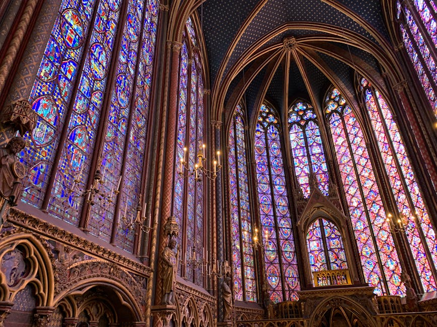 Sainte-Chapelle stained glass Paris detailed view