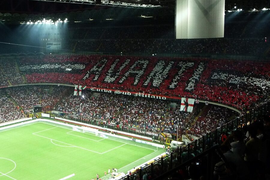 2009 Derby della Madonnina AC Milan fans choreography San Siro