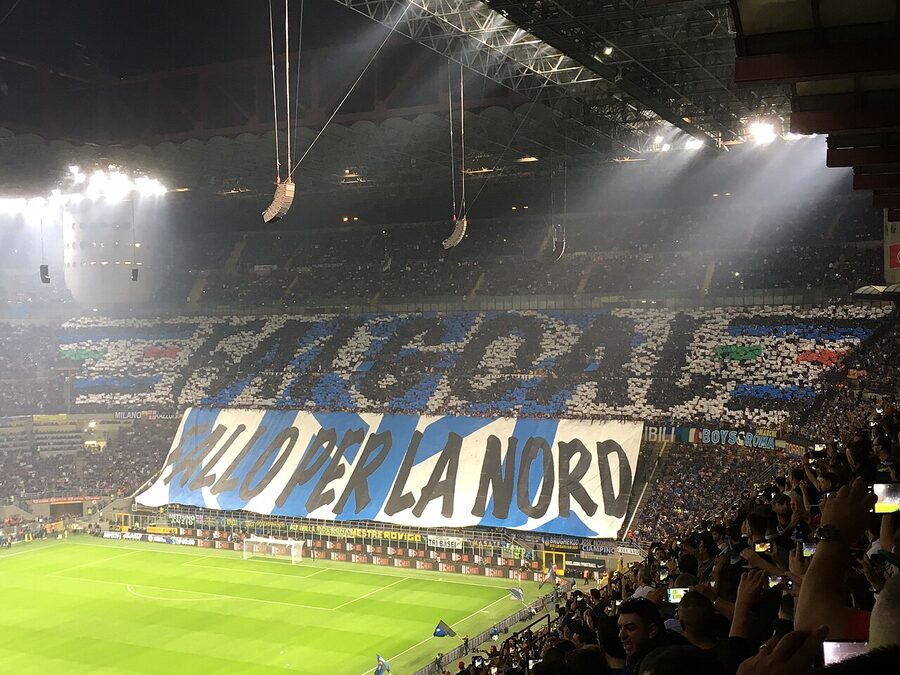 Inter Milan tifo choreography Derby San Siro 2017