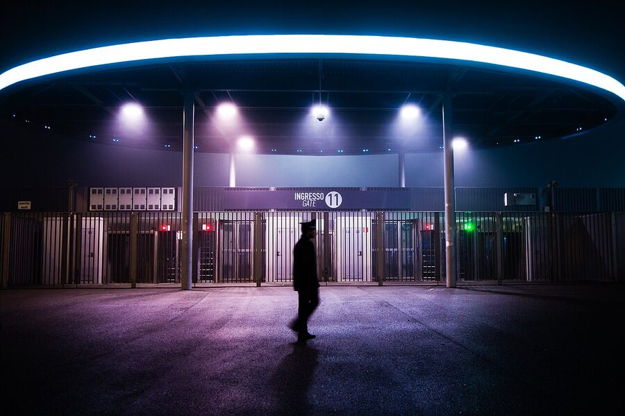 San Siro stadium gate 11 empty after Inter Lazio match