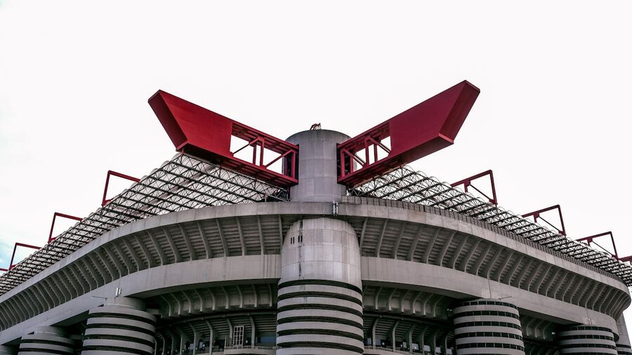 San Siro stadium tower exterior detail Milan close-up