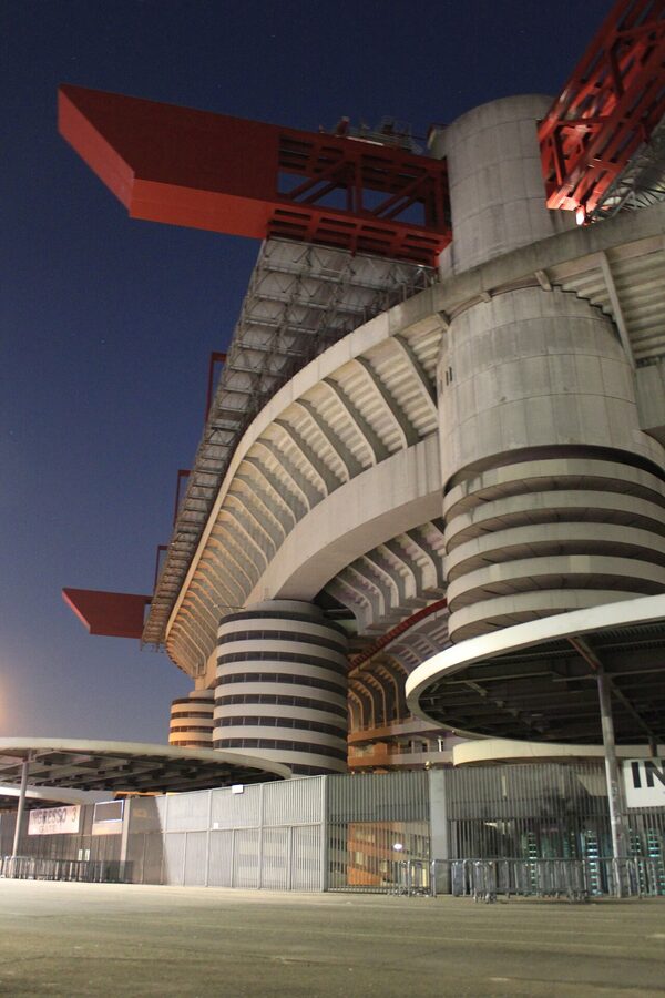 San Siro spiral concrete ramp tower exterior detail