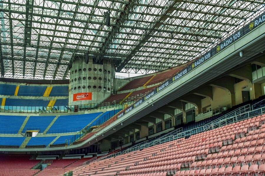San Siro stadium tier seating empty stands