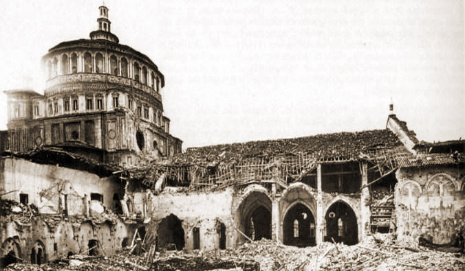 Santa Maria delle Grazie 1943 Allied bombing damage refectory
