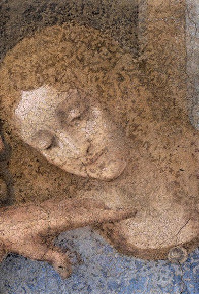 John the Apostle detail from restored Last Supper Leonardo