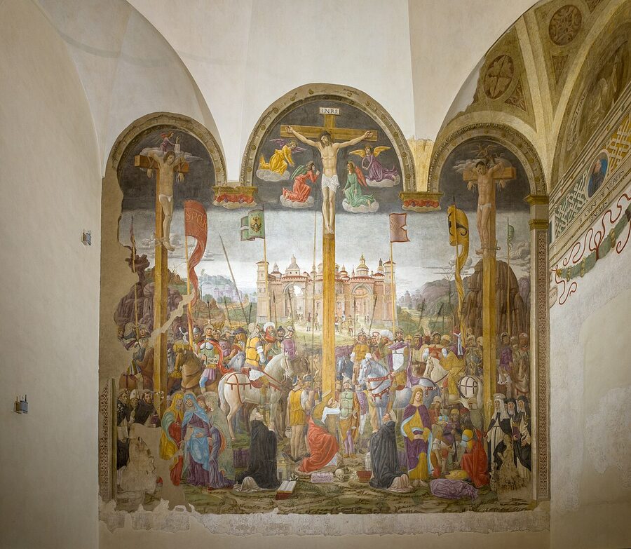 Donato Montorfano Crucifixion fresco opposite Last Supper in refectory