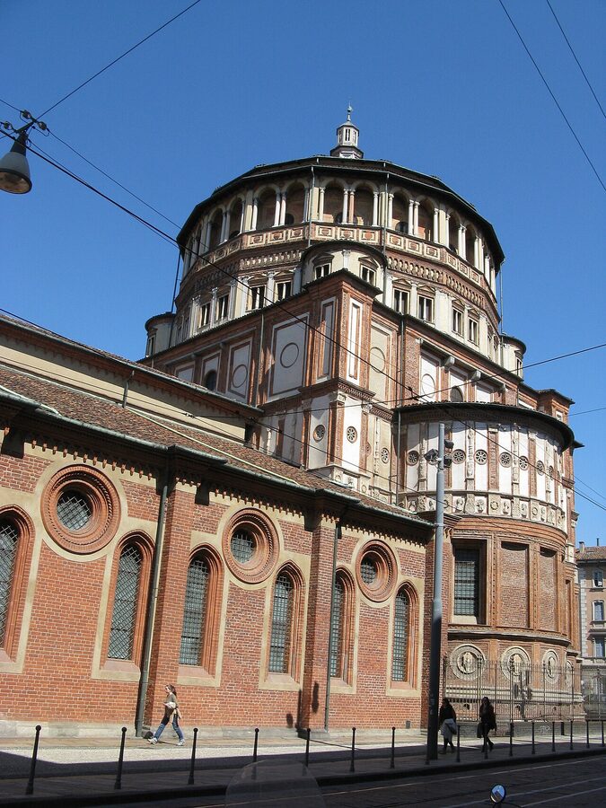 Santa Maria delle Grazie apse exterior Bramante terracotta and brick
