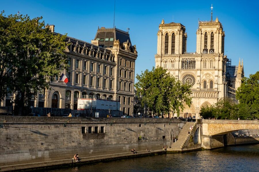 Notre-Dame Cathedral seen from a Seine cruise boat in Paris