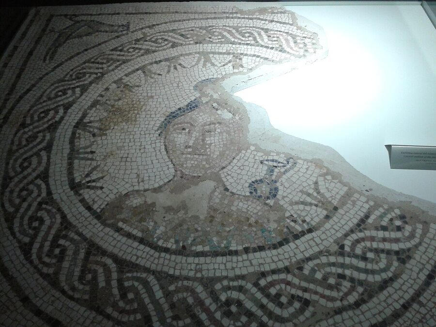 Antiquarium archaeology with mosaic floors below Setas