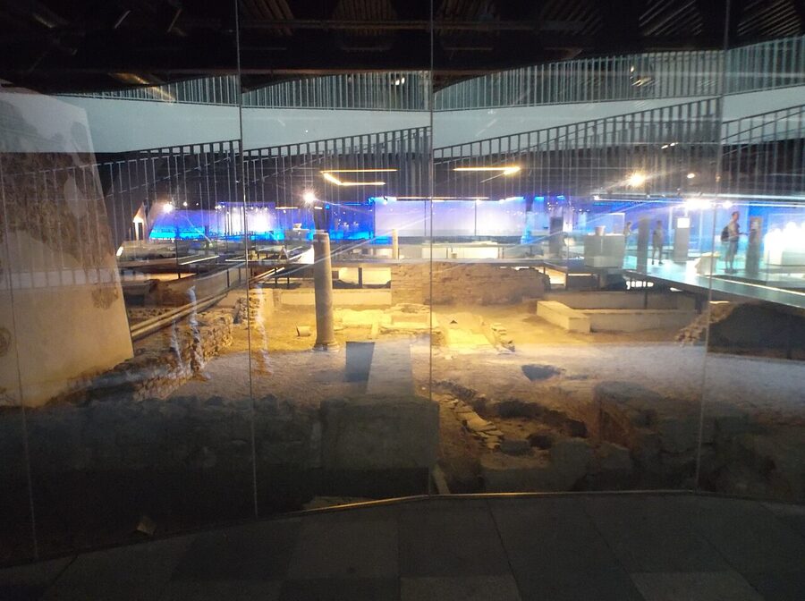 Roman ruins inside the Antiquarium archaeological museum below Setas de Sevilla