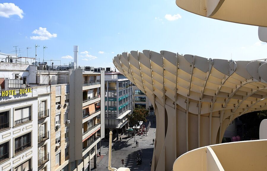 Panoramic view of Setas de Sevilla in 2019