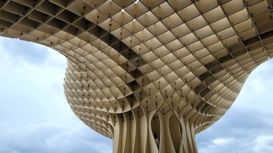 The intricate underside lattice of Setas de Sevilla