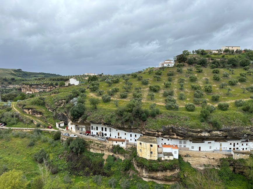 Setenil cliffside houses built directly into rock face