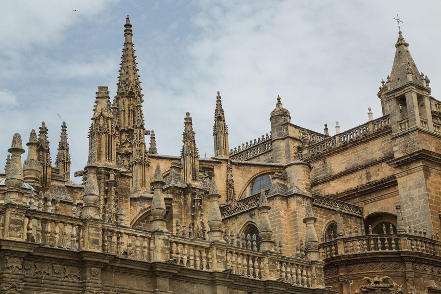 Seville Cathedral imposing exterior facade