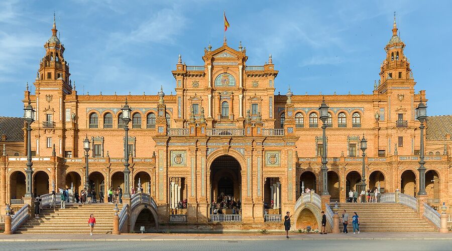Plaza de España painted ceramic tile alcoves Seville