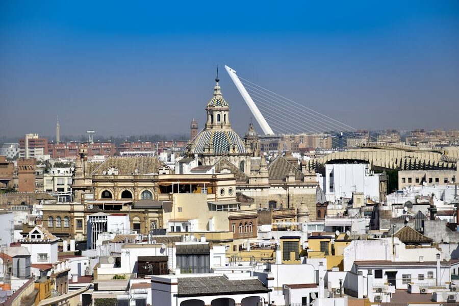 Seville skyline with Puente de Triana over the Guadalquivir