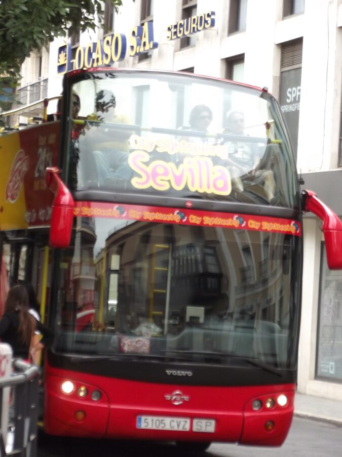 City Sightseeing Seville bus stop signage Plaza del Duque