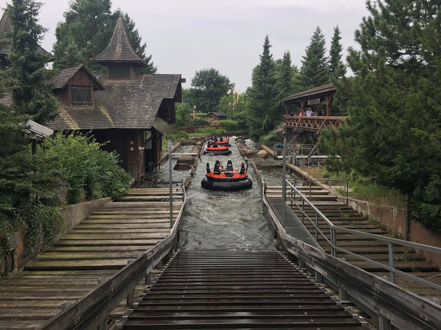 Family raft water ride at a water park