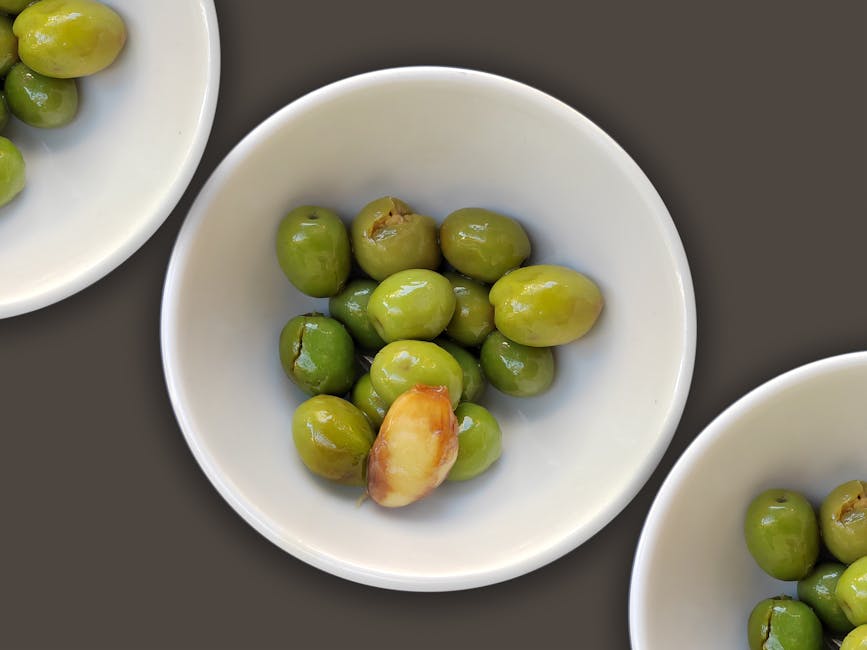 Spanish olives served in small traditional bowls