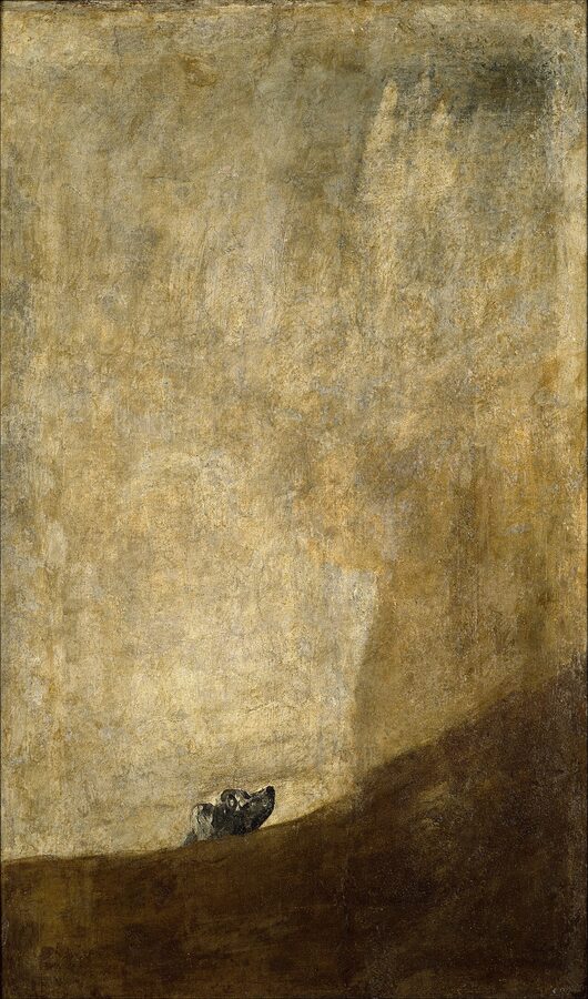 The Dog by Goya one of the Black Paintings housed in Room 67 of the Prado