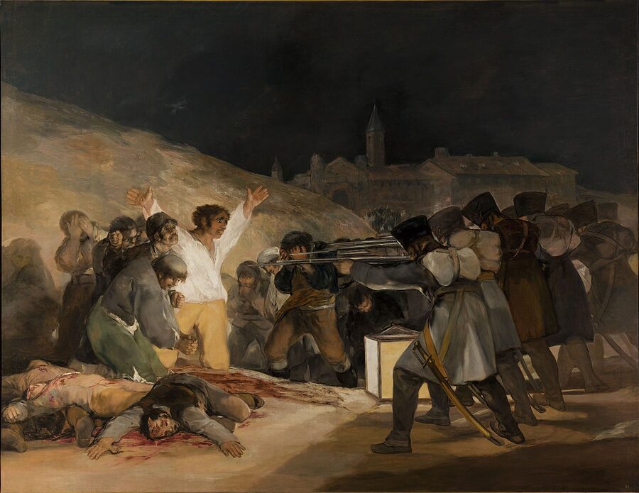 The Third of May 1808 by Goya depicting the Madrid uprising executions in the Prado Museum