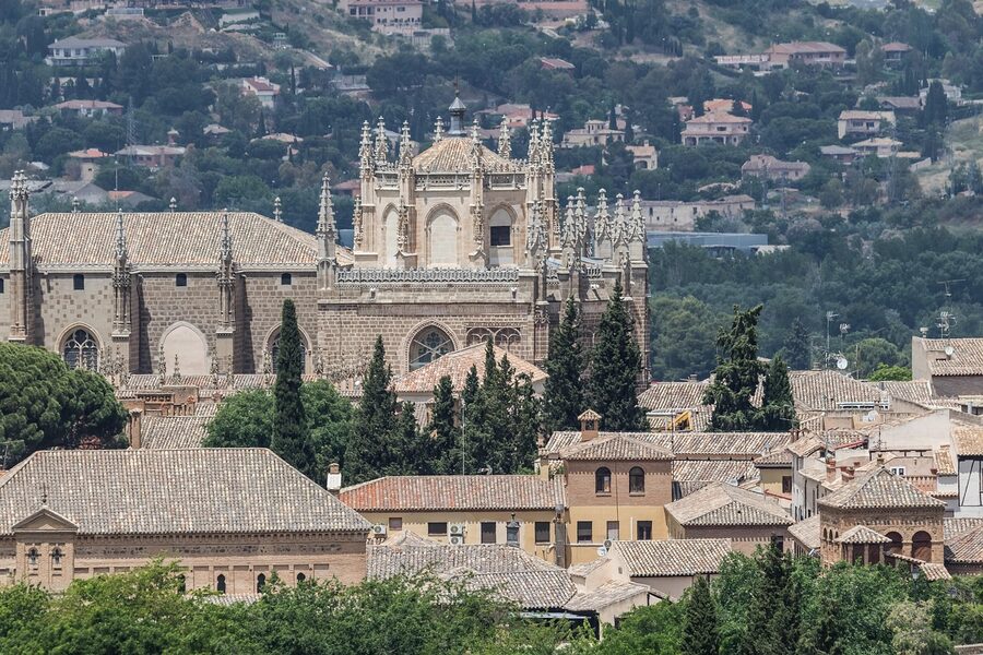 The historic streets and houses near El Greco's house museum in Toledo