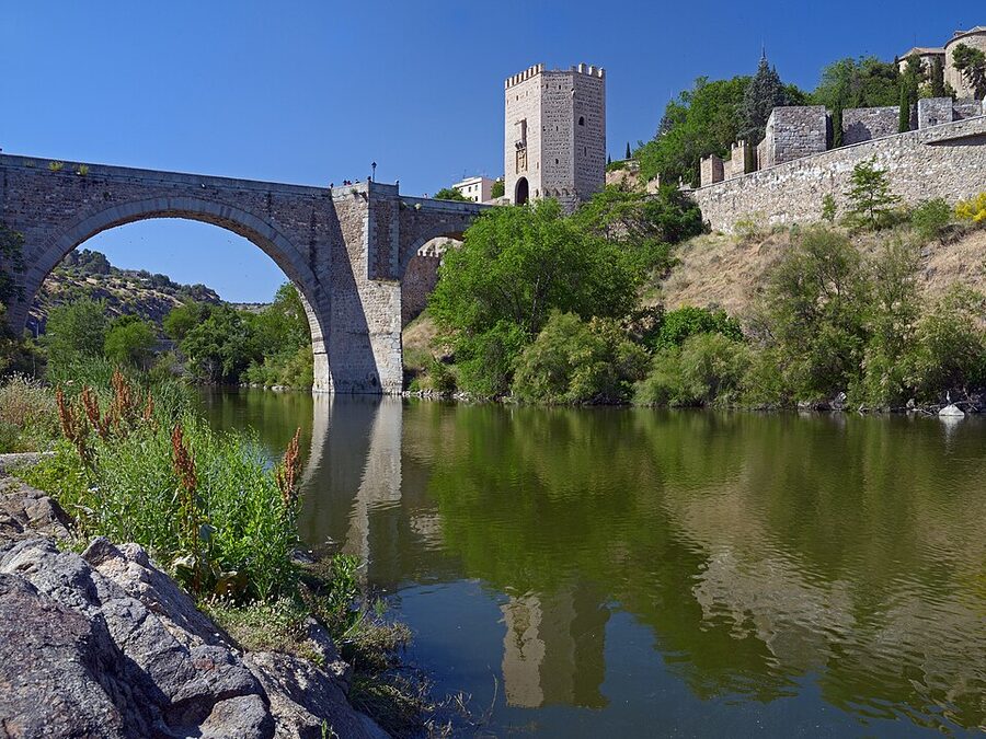 Puente de Alcántara, the medieval Roman-foundation bridge across the Tagus in Toledo