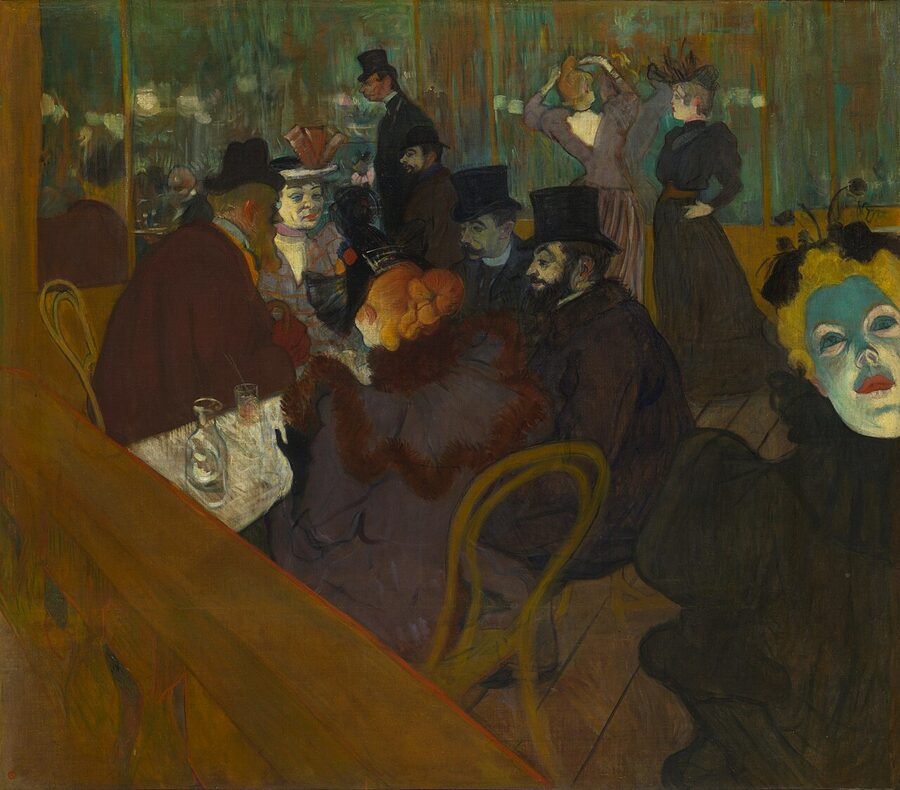 Toulouse-Lautrec painting At the Moulin Rouge from 1892 to 1895