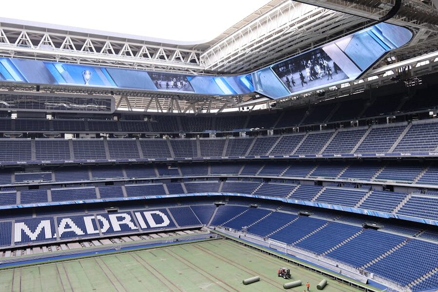 Modern architecture inside the Santiago Bernabéu Stadium
