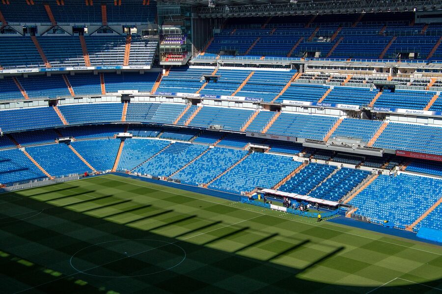 Bernabéu pitch and tribunes