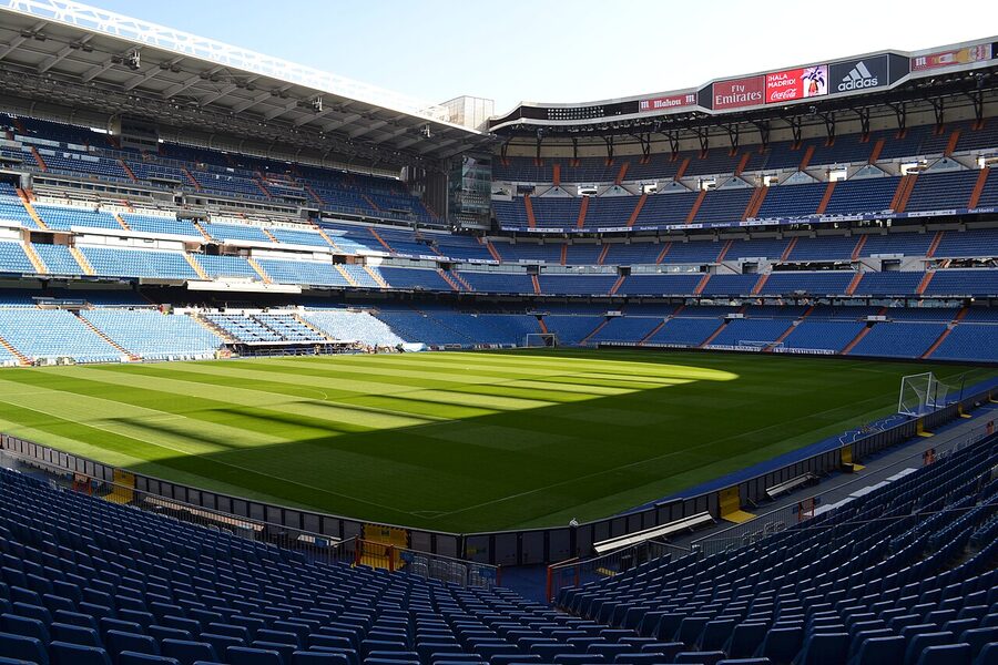 View from the Bernabéu stand on the tour