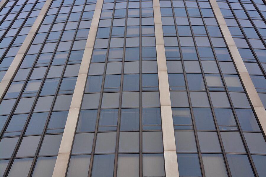 Tour Montparnasse glass facade close-up showing the round windows
