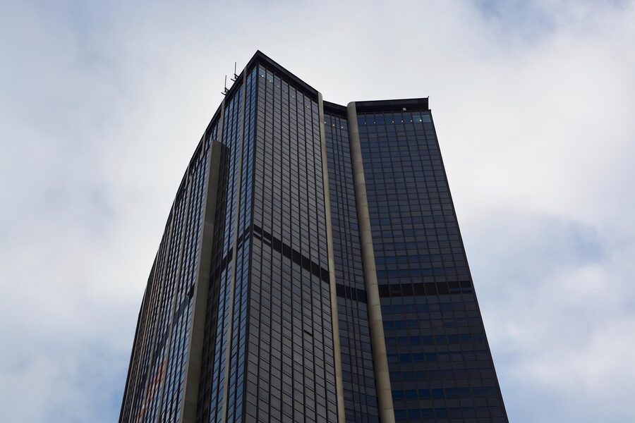 Tour Montparnasse Paris glass tower from the street