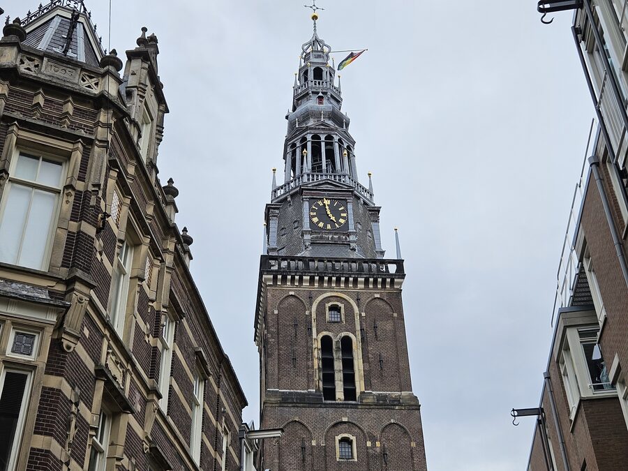Tower of the Oude Kerk Amsterdam medieval belfry