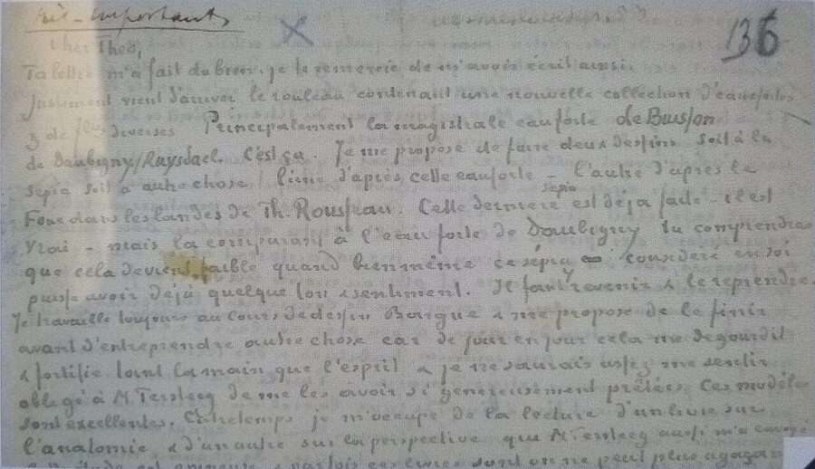 Van Gogh illustrated letter to Theo 1882 from the museum basement archive
