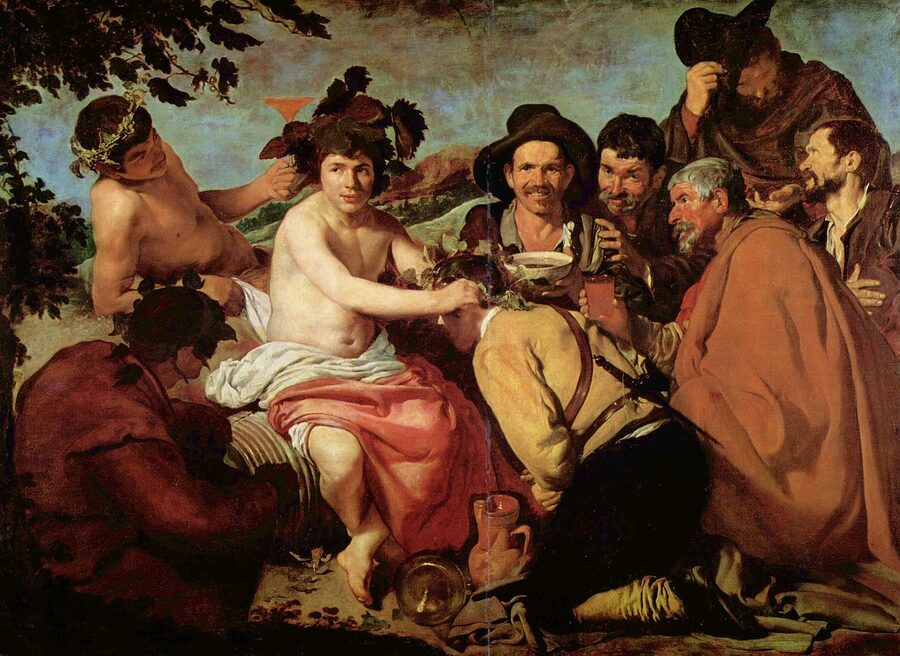 The Triumph of Bacchus by Velazquez Prado painting