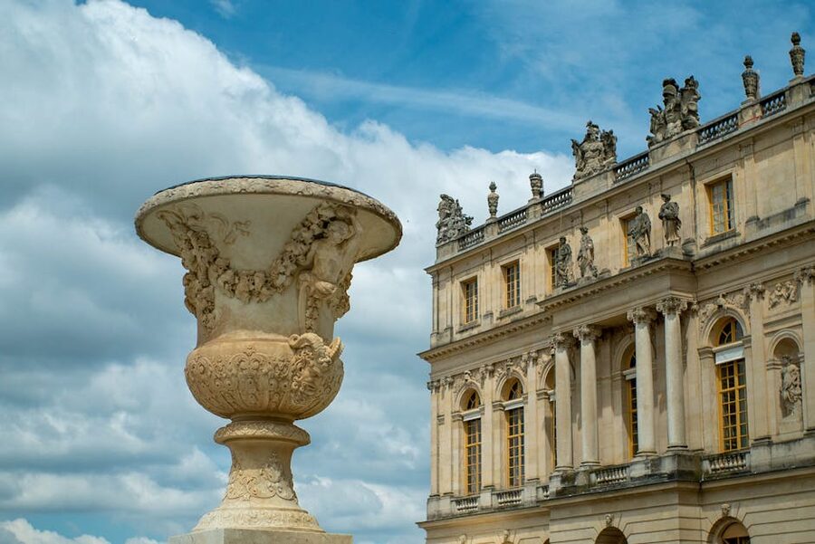 Versailles Palace ornate vase and statues