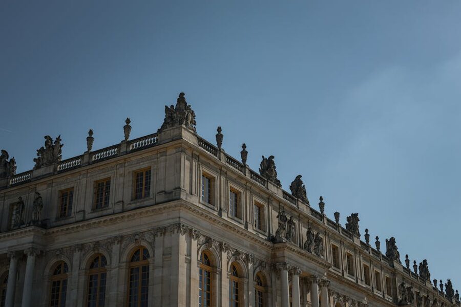 Versailles Palace facade with intricate architecture