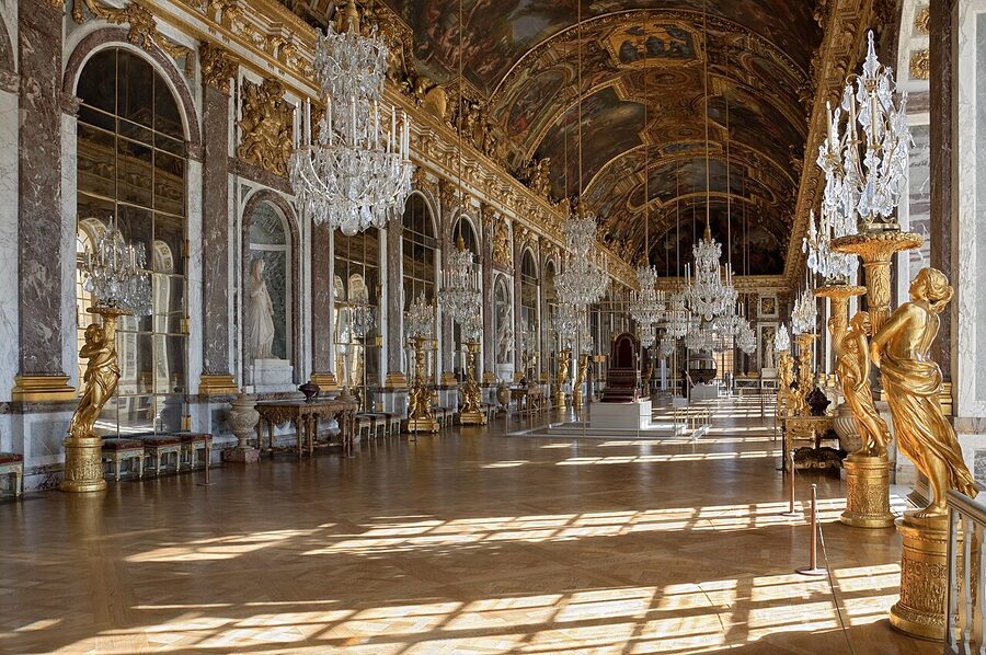 Hall of Mirrors Galerie des Glaces Versailles ceiling and mirrors