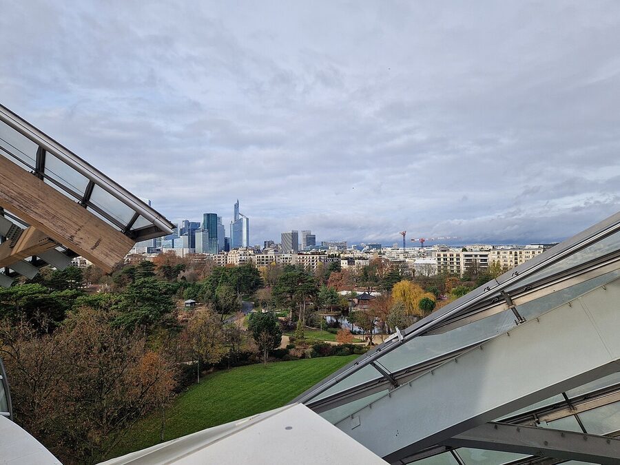 View of central Paris from the rooftop of Fondation Louis Vuitton