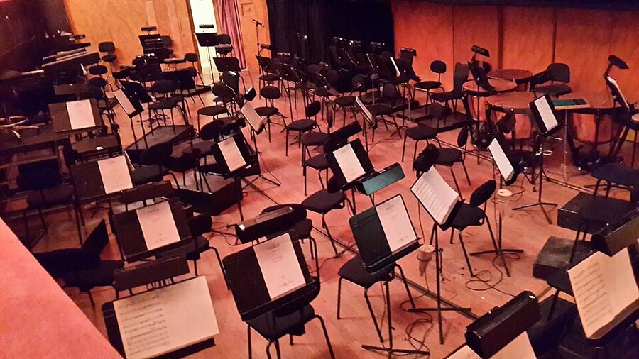 Orchestra pit at La Fenice viewed from the stalls