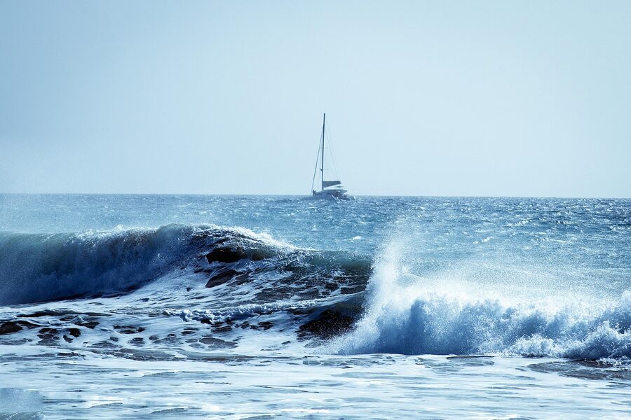 Sailboat on the Atlantic near the Canary Islands