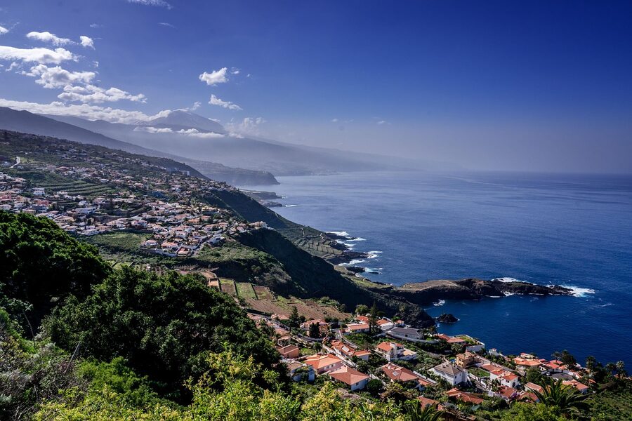 Tenerife coast with Mount Teide in the distance