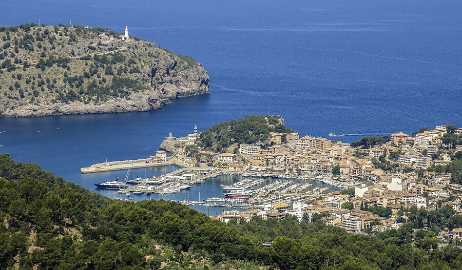 Port de Soller bay seen from above
