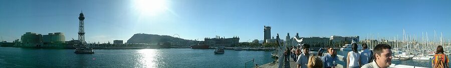 Barcelona sea side panoramic view