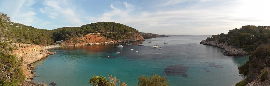 Cala Salada beach in Sant Antoni de Portmany Ibiza