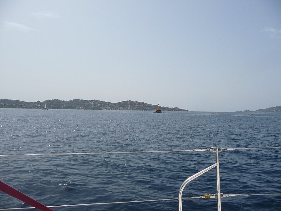 Sailing boat near Isola Spargi Sardinia La Maddalena