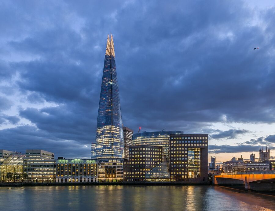 The Shard London at sunset 2012 designed by Renzo Piano